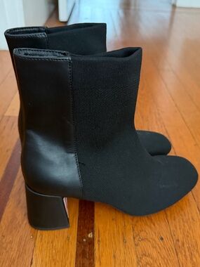 NEW MIA black booties boots 8.5 Bronwen chic contrast block heel $70